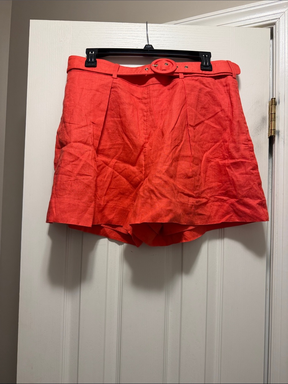 Banana Republic Red Belted Linen Blend Shorts
